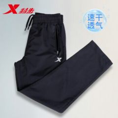 特步运动裤男长裤2022春夏季新款宽松薄款跑步裤卫裤休闲健身裤男装R 黑